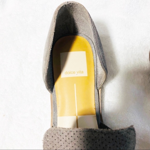 🔥MOVING SALE🔥 Dolce Vita gray Cody perforated suede slip on D’orsay flats sz8.5 - Picture 3 of 11
